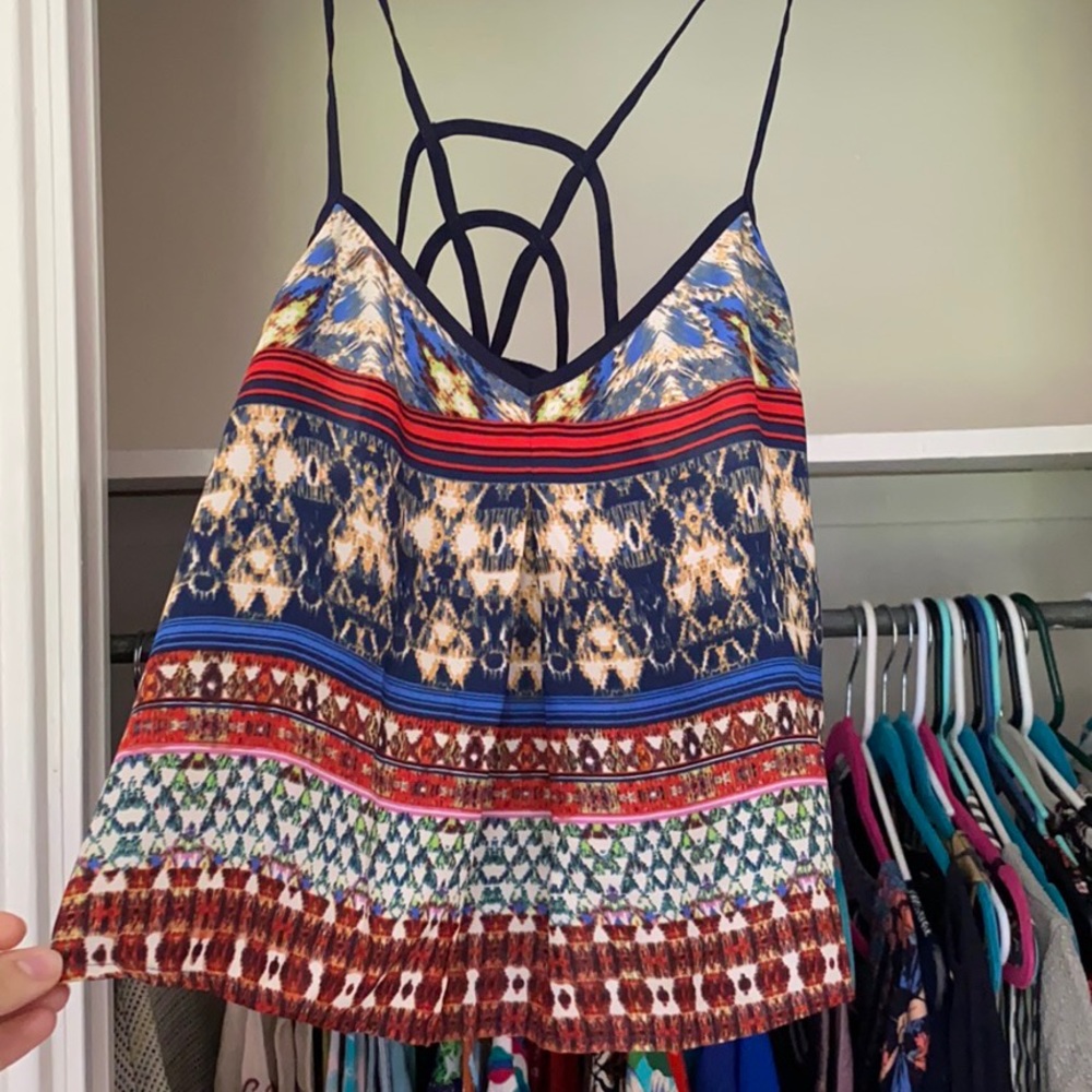 Multicolor Crop Top w/ Cage Back